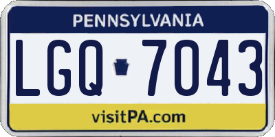 PA license plate LGQ7043