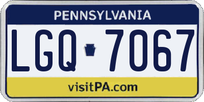 PA license plate LGQ7067