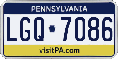 PA license plate LGQ7086