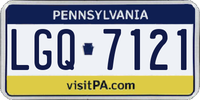 PA license plate LGQ7121