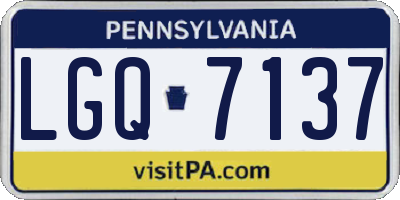 PA license plate LGQ7137