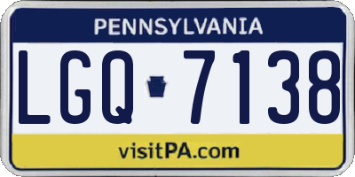 PA license plate LGQ7138