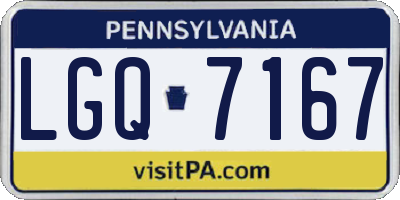 PA license plate LGQ7167