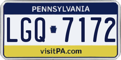 PA license plate LGQ7172