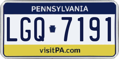 PA license plate LGQ7191
