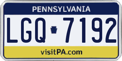 PA license plate LGQ7192