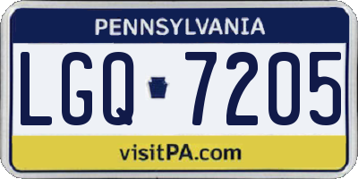PA license plate LGQ7205