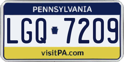 PA license plate LGQ7209