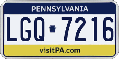 PA license plate LGQ7216