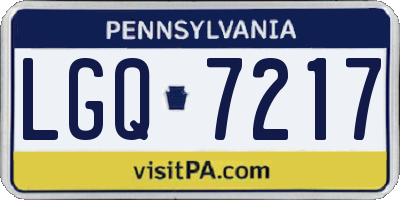 PA license plate LGQ7217
