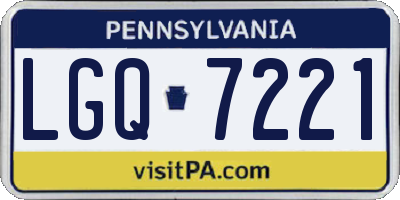 PA license plate LGQ7221