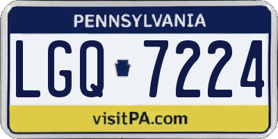 PA license plate LGQ7224