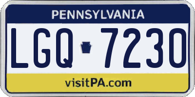 PA license plate LGQ7230