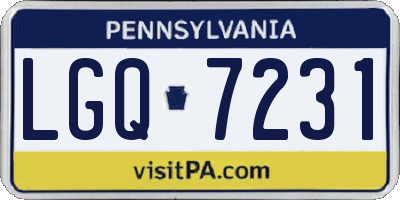 PA license plate LGQ7231