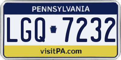 PA license plate LGQ7232