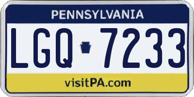 PA license plate LGQ7233