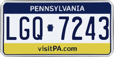 PA license plate LGQ7243