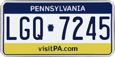 PA license plate LGQ7245