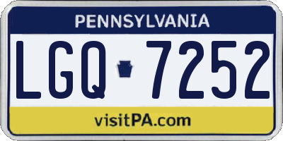 PA license plate LGQ7252