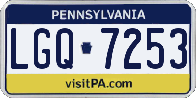 PA license plate LGQ7253
