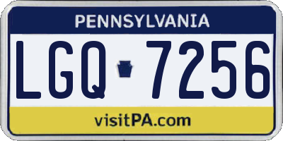 PA license plate LGQ7256