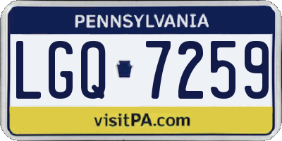 PA license plate LGQ7259