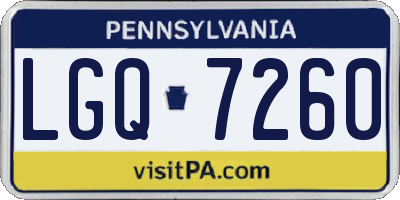 PA license plate LGQ7260