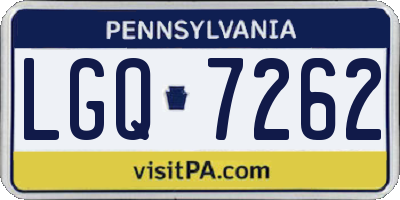 PA license plate LGQ7262