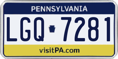 PA license plate LGQ7281