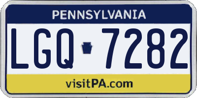 PA license plate LGQ7282