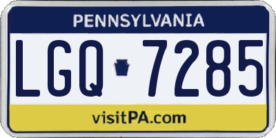 PA license plate LGQ7285