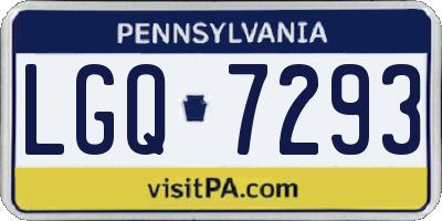 PA license plate LGQ7293