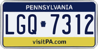 PA license plate LGQ7312