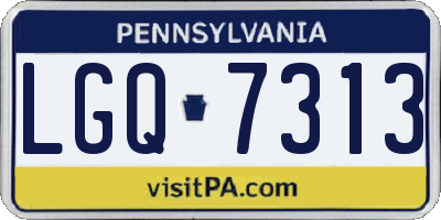 PA license plate LGQ7313