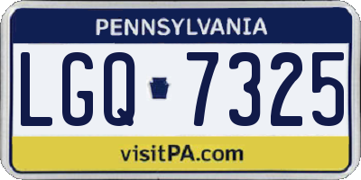 PA license plate LGQ7325