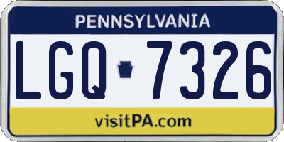 PA license plate LGQ7326