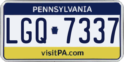 PA license plate LGQ7337
