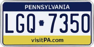 PA license plate LGQ7350