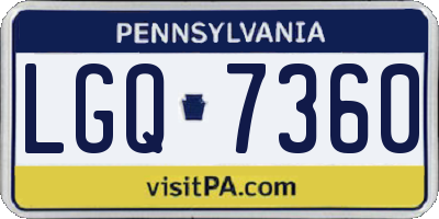 PA license plate LGQ7360