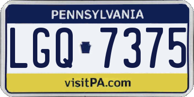 PA license plate LGQ7375