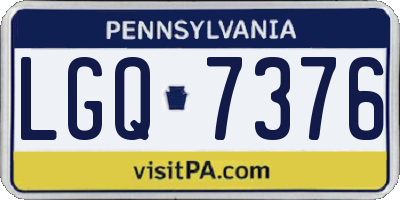 PA license plate LGQ7376