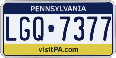 PA license plate LGQ7377