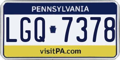PA license plate LGQ7378