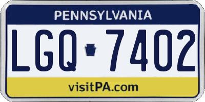 PA license plate LGQ7402