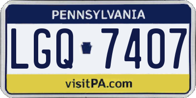 PA license plate LGQ7407