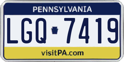 PA license plate LGQ7419