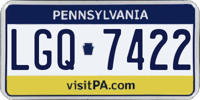 PA license plate LGQ7422