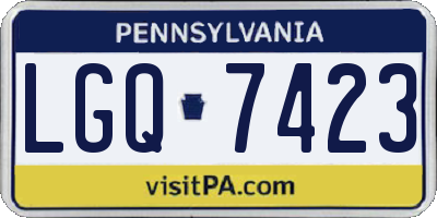 PA license plate LGQ7423