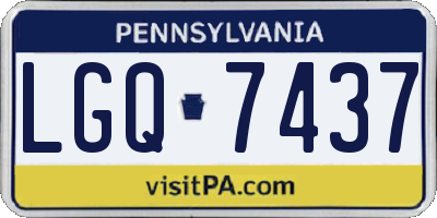 PA license plate LGQ7437