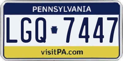 PA license plate LGQ7447